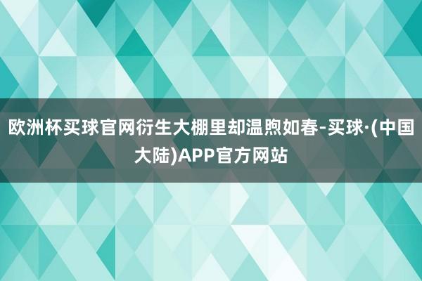 欧洲杯买球官网衍生大棚里却温煦如春-买球·(中国大陆)APP官方网站