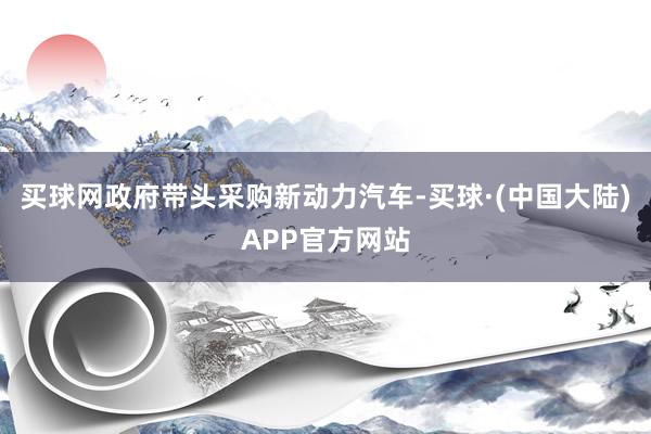 买球网政府带头采购新动力汽车-买球·(中国大陆)APP官方网站
