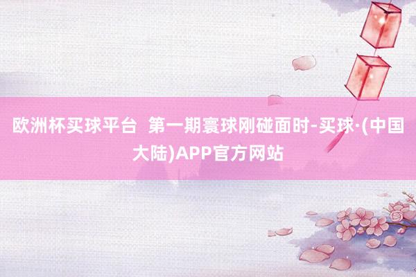 欧洲杯买球平台  第一期寰球刚碰面时-买球·(中国大陆)APP官方网站