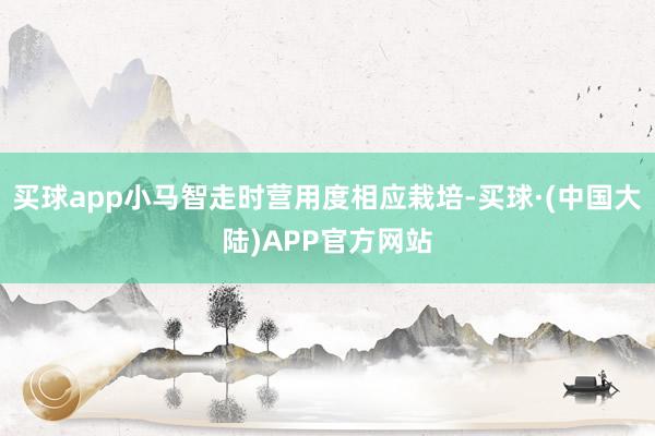买球app小马智走时营用度相应栽培-买球·(中国大陆)APP官方网站