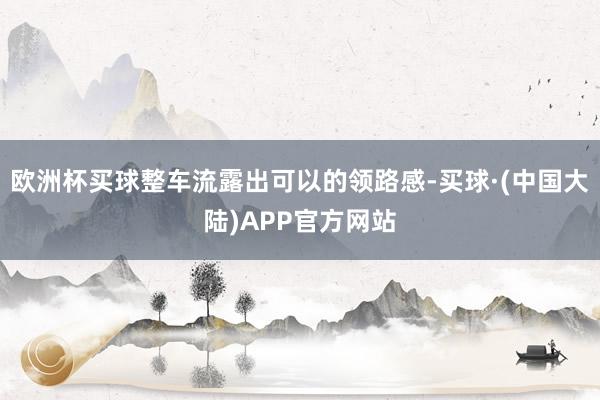 欧洲杯买球整车流露出可以的领路感-买球·(中国大陆)APP官方网站