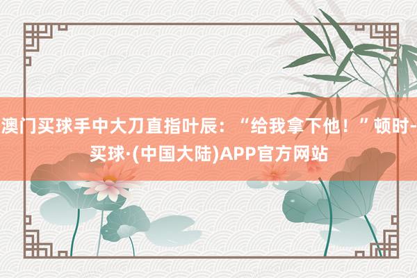 澳门买球手中大刀直指叶辰：“给我拿下他！”顿时-买球·(中国大陆)APP官方网站