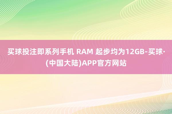 买球投注即系列手机 RAM 起步均为12GB-买球·(中国大陆)APP官方网站
