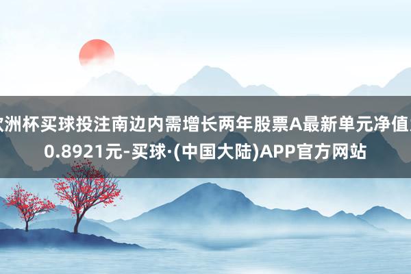 欧洲杯买球投注南边内需增长两年股票A最新单元净值为0.8921元-买球·(中国大陆)APP官方网站