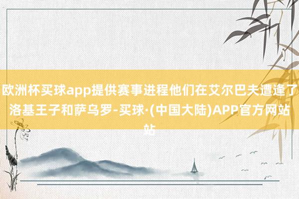 欧洲杯买球app提供赛事进程他们在艾尔巴夫遭逢了洛基王子和萨乌罗-买球·(中国大陆)APP官方网站