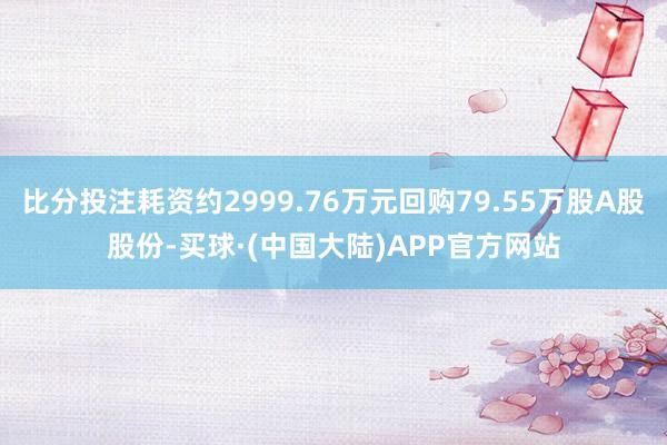比分投注耗资约2999.76万元回购79.55万股A股股份-买球·(中国大陆)APP官方网站
