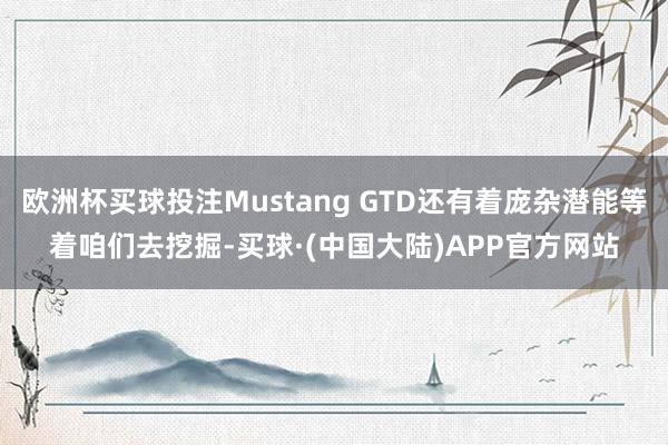 欧洲杯买球投注Mustang GTD还有着庞杂潜能等着咱们去挖掘-买球·(中国大陆)APP官方网站