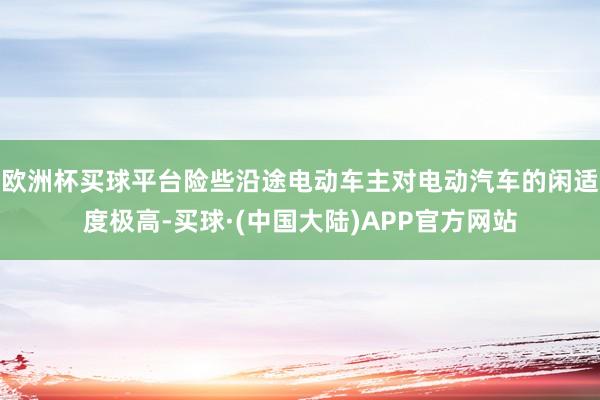 欧洲杯买球平台险些沿途电动车主对电动汽车的闲适度极高-买球·(中国大陆)APP官方网站