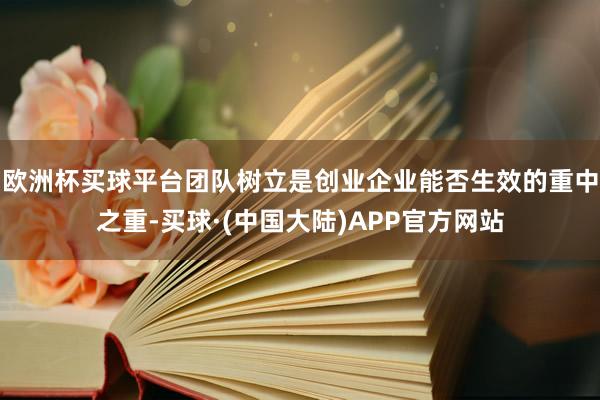 欧洲杯买球平台团队树立是创业企业能否生效的重中之重-买球·(中国大陆)APP官方网站