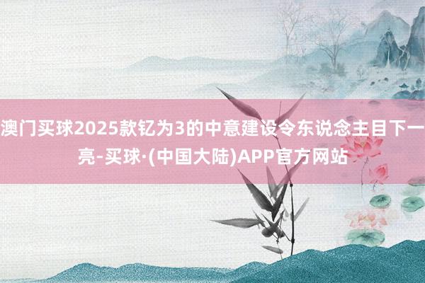 澳门买球2025款钇为3的中意建设令东说念主目下一亮-买球·(中国大陆)APP官方网站