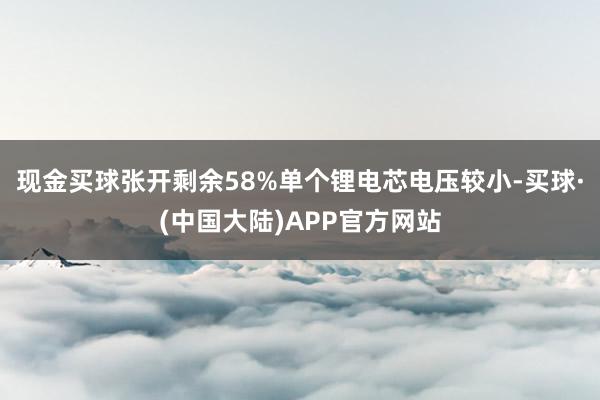 现金买球张开剩余58%单个锂电芯电压较小-买球·(中国大陆)APP官方网站