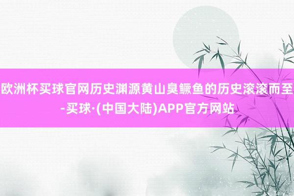 欧洲杯买球官网历史渊源黄山臭鳜鱼的历史滚滚而至-买球·(中国大陆)APP官方网站