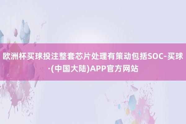 欧洲杯买球投注整套芯片处理有策动包括SOC-买球·(中国大陆)APP官方网站