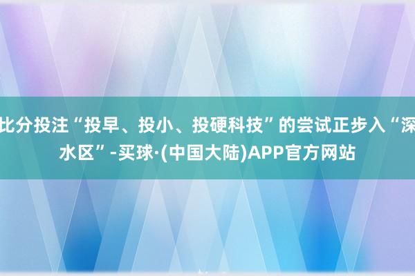 比分投注“投早、投小、投硬科技”的尝试正步入“深水区”-买球·(中国大陆)APP官方网站