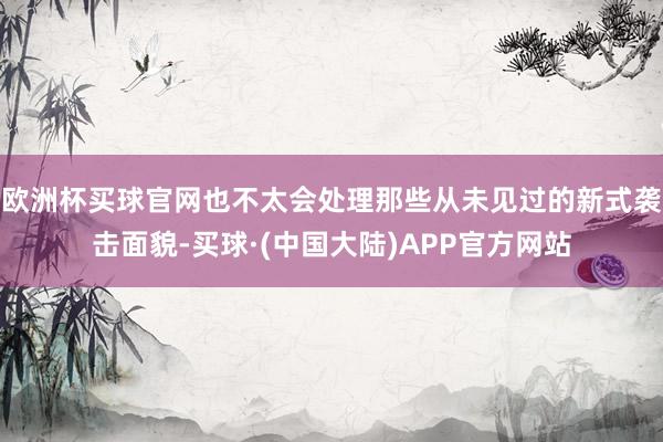 欧洲杯买球官网也不太会处理那些从未见过的新式袭击面貌-买球·(中国大陆)APP官方网站