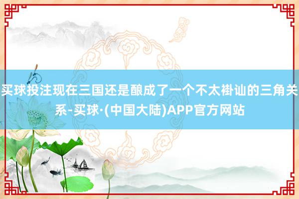 买球投注现在三国还是酿成了一个不太褂讪的三角关系-买球·(中国大陆)APP官方网站
