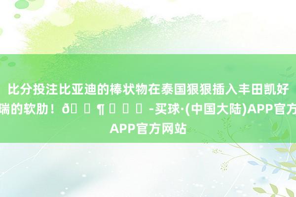比分投注比亚迪的棒状物在泰国狠狠插入丰田凯好意思瑞的软肋！🐶 ​​​-买球·(中国大陆)APP官方网站