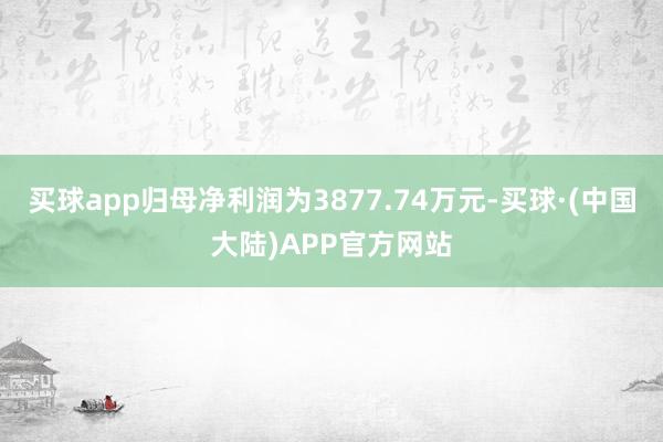 买球app归母净利润为3877.74万元-买球·(中国大陆)APP官方网站