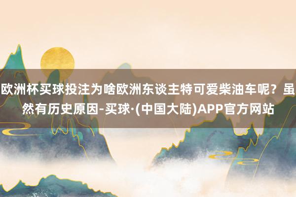 欧洲杯买球投注为啥欧洲东谈主特可爱柴油车呢?虽然有历史原因-买球·(中国大陆)APP官方网站