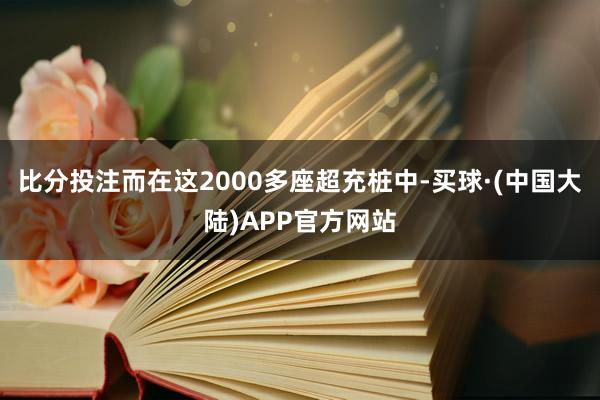 比分投注而在这2000多座超充桩中-买球·(中国大陆)APP官方网站