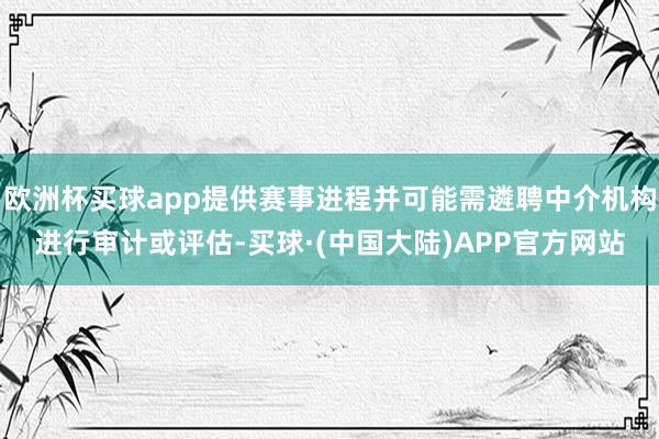 欧洲杯买球app提供赛事进程并可能需遴聘中介机构进行审计或评估-买球·(中国大陆)APP官方网站