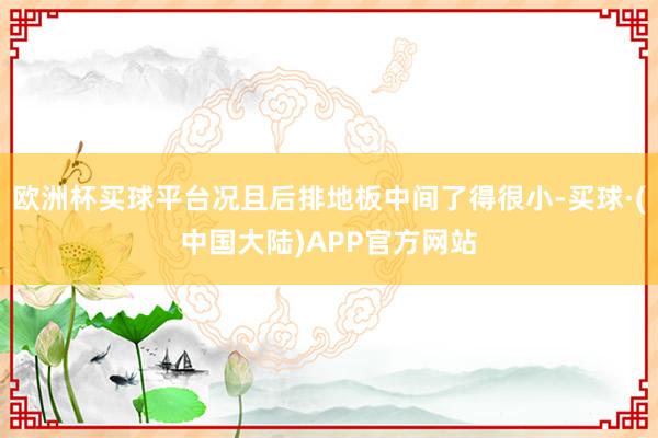 欧洲杯买球平台况且后排地板中间了得很小-买球·(中国大陆)APP官方网站