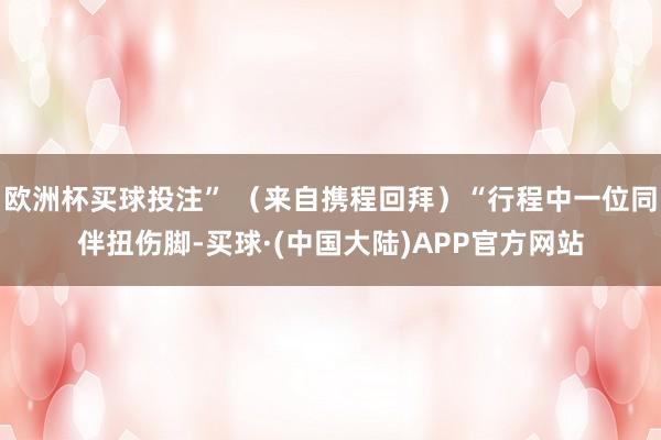 欧洲杯买球投注” (来自携程回拜)“行程中一位同伴扭伤脚-买球·(中国大陆)APP官方网站