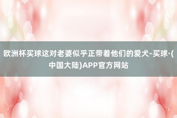 欧洲杯买球这对老婆似乎正带着他们的爱犬-买球·(中国大陆)APP官方网站