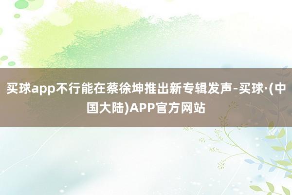 买球app不行能在蔡徐坤推出新专辑发声-买球·(中国大陆)APP官方网站