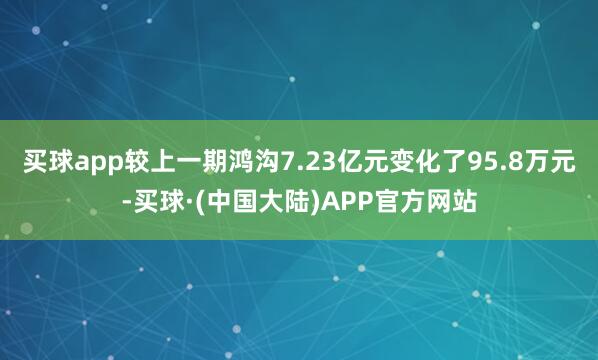 买球app较上一期鸿沟7.23亿元变化了95.8万元-买球·(中国大陆)APP官方网站