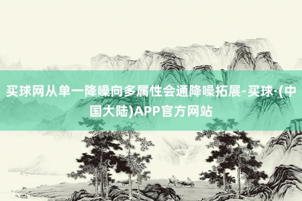 买球网从单一降噪向多属性会通降噪拓展-买球·(中国大陆)APP官方网站