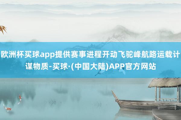 欧洲杯买球app提供赛事进程开动飞驼峰航路运载计谋物质-买球·(中国大陆)APP官方网站