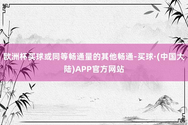 欧洲杯买球或同等畅通量的其他畅通-买球·(中国大陆)APP官方网站
