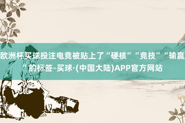 欧洲杯买球投注电竞被贴上了“硬核”“竞技”“输赢”的标签-买球·(中国大陆)APP官方网站