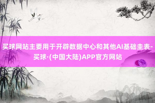 买球网站主要用于开辟数据中心和其他AI基础圭表-买球·(中国大陆)APP官方网站