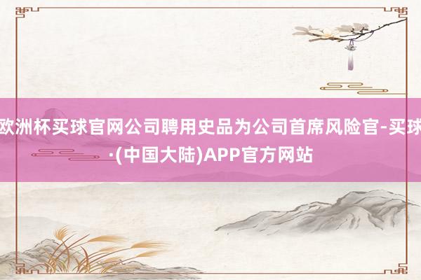 欧洲杯买球官网公司聘用史品为公司首席风险官-买球·(中国大陆)APP官方网站