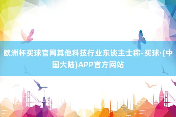 欧洲杯买球官网其他科技行业东谈主士称-买球·(中国大陆)APP官方网站