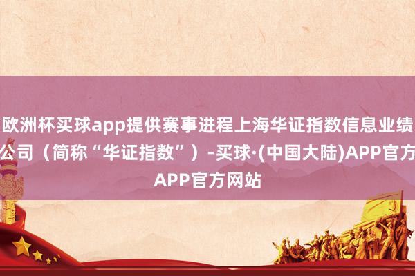 欧洲杯买球app提供赛事进程上海华证指数信息业绩有限公司（简称“华证指数”）-买球·(中国大陆)APP官方网站