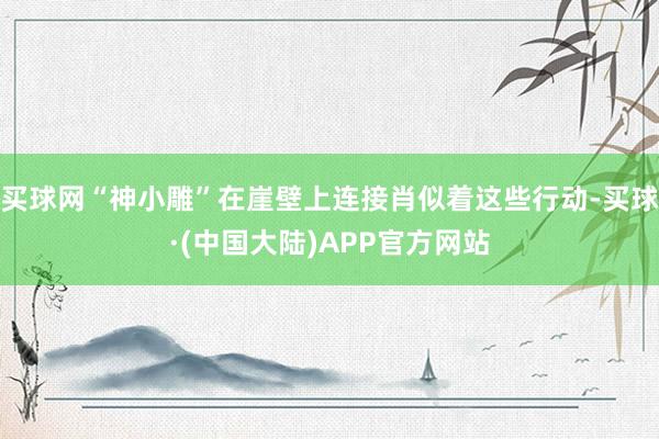 买球网“神小雕”在崖壁上连接肖似着这些行动-买球·(中国大陆)APP官方网站