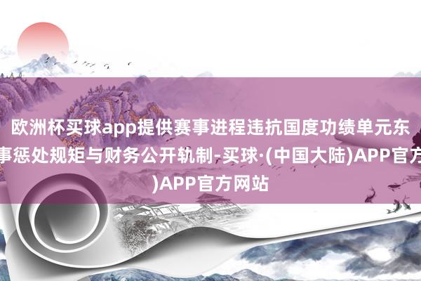 欧洲杯买球app提供赛事进程违抗国度功绩单元东谈主事惩处规矩与财务公开轨制-买球·(中国大陆)APP官方网站