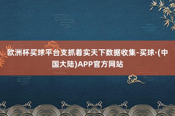 欧洲杯买球平台　　支抓着实天下数据收集-买球·(中国大陆)APP官方网站